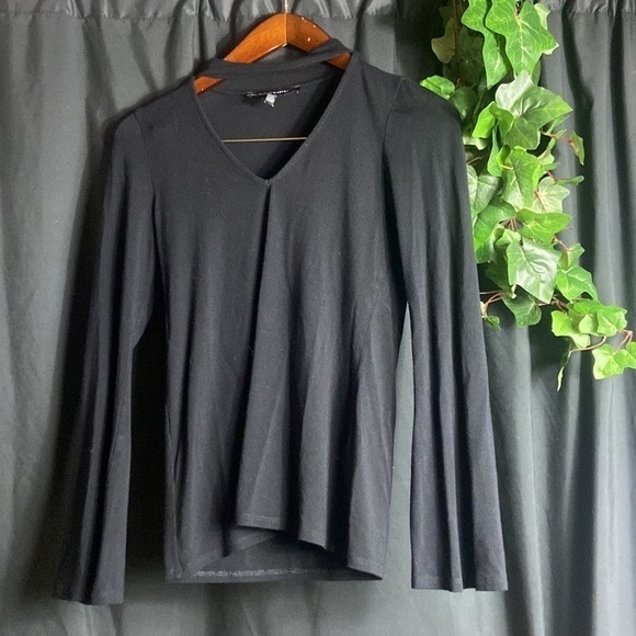 White House Black Market Tops - White House Black House Knit Black Vneck shirt​